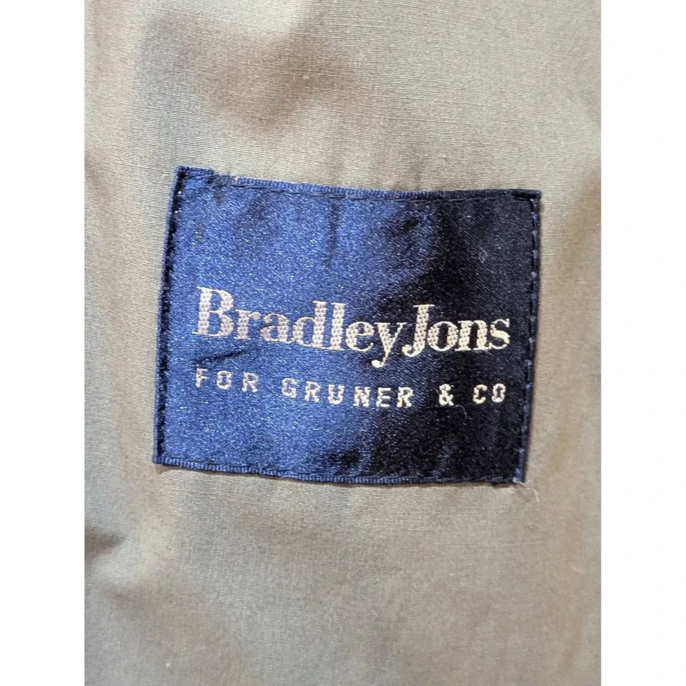 Bradley Jons for Gruner‎ & Co Olive Green Trench Coat Removable Liner 40 Short